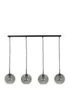 Hanging Lamp 4L 114X20X120 Cm Subar Matt Black + Smoked Glass