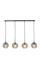 Hanging Lamp 4L 114X20X120 Cm Subar Matt Black + Smoked Glass
