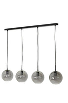 Hanging Lamp 4L 114X20X120 Cm Subar Matt Black + Smoked Glass