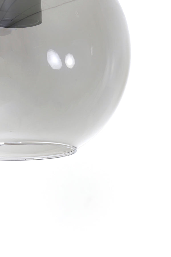 Hanging Lamp 30X28 Cm Subar Matt Black + Smoked Glass