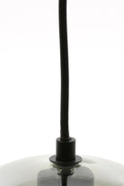 Hanging Lamp 30X28 Cm Subar Matt Black + Smoked Glass
