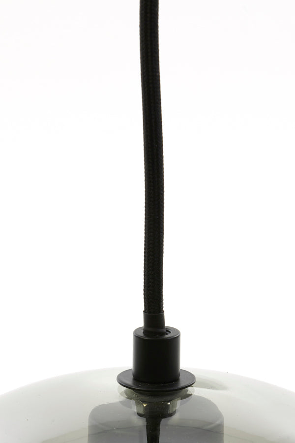 Hanging Lamp 30X28 Cm Subar Matt Black + Smoked Glass
