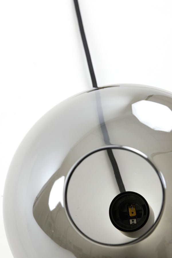 Hanging Lamp 30X28 Cm Subar Matt Black + Smoked Glass