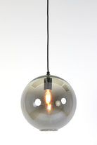 Hanging Lamp 30X28 Cm Subar Matt Black + Smoked Glass