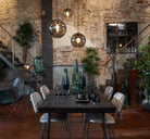 Hanging Lamp 30X28 Cm Subar Matt Black + Smoked Glass