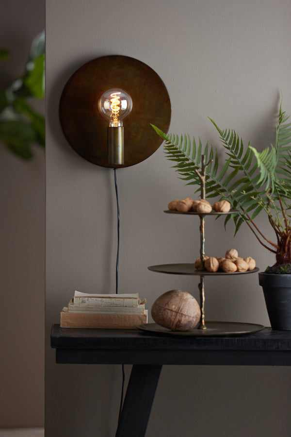 Wandlamp Ø30 Cm Disc Gold-Grey