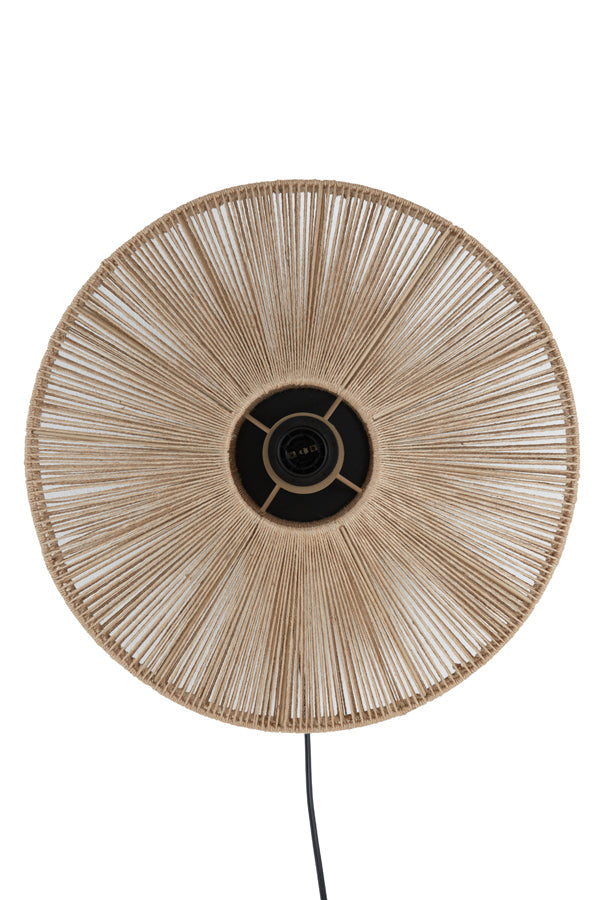 Wandlamp Ø43X43 Cm Lyra Natural + Matt Black