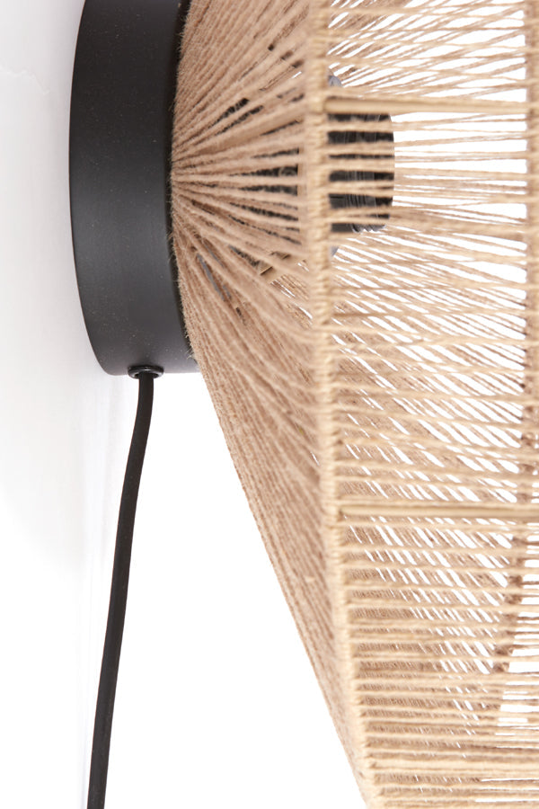Wandlamp Ø43X43 Cm Lyra Natural + Matt Black